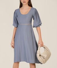 Olympia Scoop Neck Midi in Royal Blue Women's Dresses Online