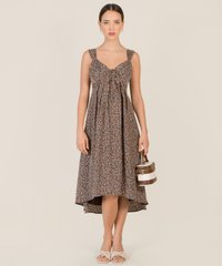 Sabine Floral Midi in Brown Online Dress Singapore