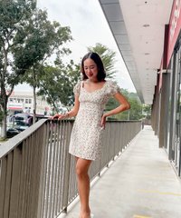 Tilly Floral Dress in White Female Fashion Online