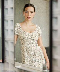 Tilly Floral Dress in White Smart Casual Women's Wear