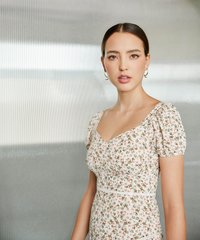 Tilly Floral Dress in White Office Wear Women Online