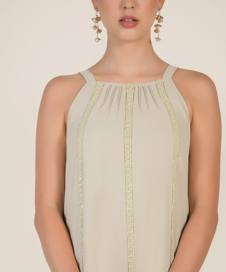 Bridge Eyelet Trim Maxi - Green Tea