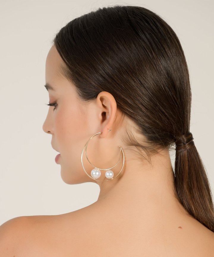 Edirne Pearl Hoop Earrings