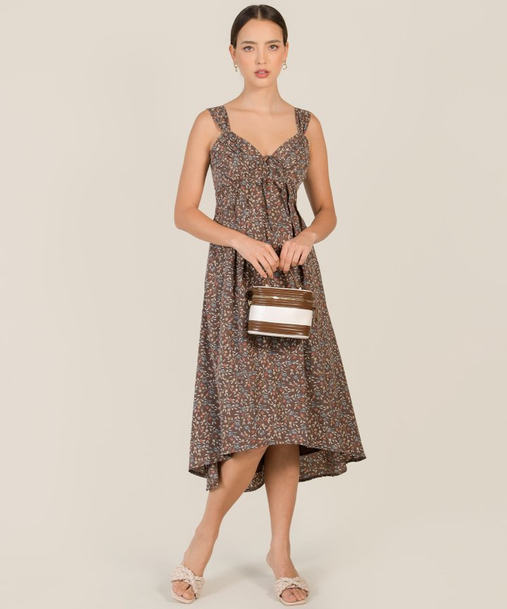 Sabine Floral Midi - Espresso