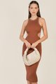 Asceno Cutout Knit Dress in Brown Women's Clothing Online