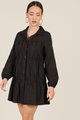 Ballad Tiered Shirtdress in Black Online Clothes Singapore Shopping