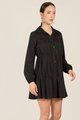 Ballad Tiered Shirtdress in Black Fashion Online Store