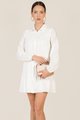 Ballad Tiered Shirtdress in White Office Wear Women Online