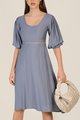 Olympia Scoop Neck Midi in Royal Blue Women's Dresses Online