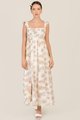 Tullerie Toile Print Smocked Maxi in Tan Female Fashion Online