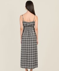 Bonne Checkered Maxi Dress in Black Casual Women's Wear