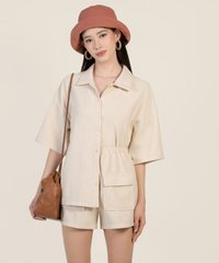Dallas Relaxed Shorts in Cosmic Latte Women's Clothing Online