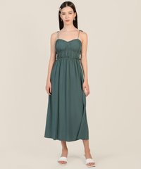 Danielle Ruched Midi in Ocean Online Clothes Singapore Shopping