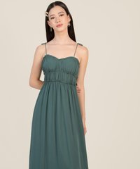 Danielle Ruched Midi in Ocean Online Dress Singapore