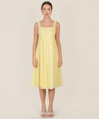 Rivulet Tie Back Tent Midi Dress in Yellow Women's Clothing Online