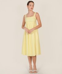 Rivulet Tie Back Tent Midi Dress in Yellow Women's Apparel Online