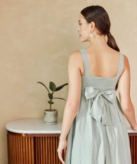 Rivulet Tie Back Tent Midi Dress in Sage Fashion Online Store