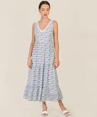 Swansea Floral Crochet Trim Maxi in Blue Women's Dresses Online