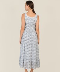 Swansea Floral Crochet Trim Maxi Dress in Blue Women's Apparel Online