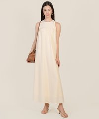 Taylor Gingham Maxi in Biscuit Online Dress Singapore