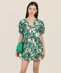 Theiss Abstract Floral Dress in Spanish Green Women's Clothing Online