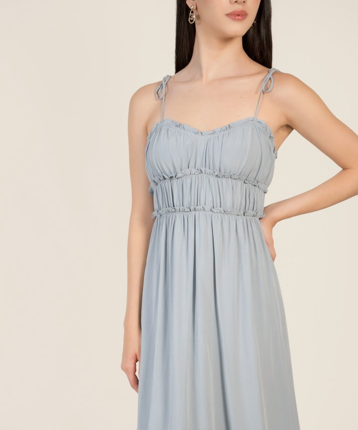 Danielle Ruched Midi - Sky Blue