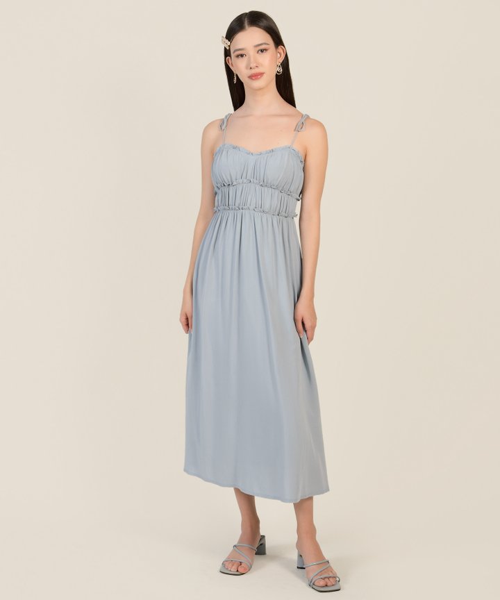 Danielle Ruched Midi - Sky Blue