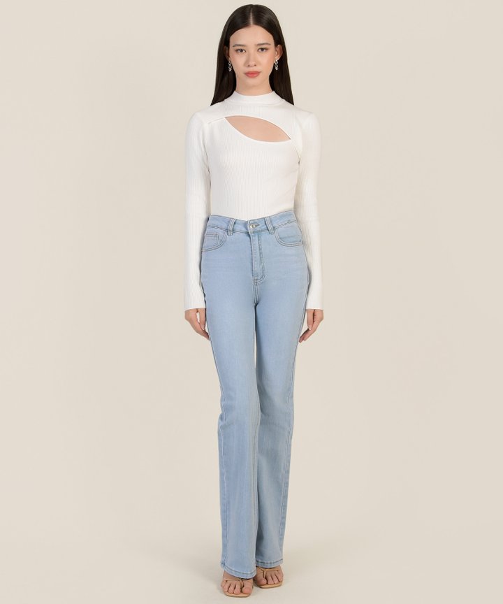 Quest Cutout Knit Top - White