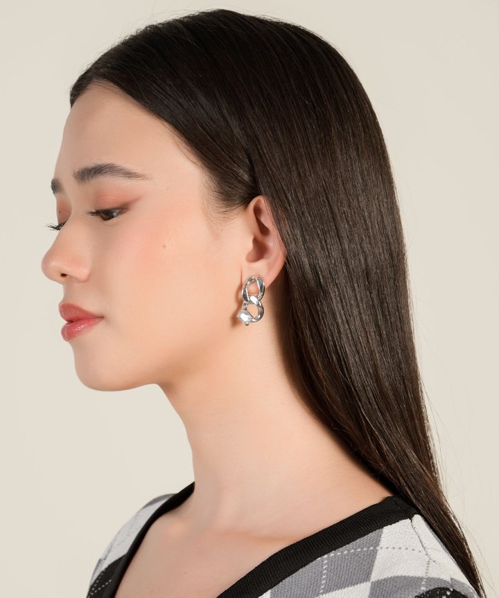 Salome Chain Earrings - Silver