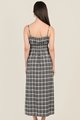 Bonne Checkered Maxi Dress in Honey Beige Female Fashion Online