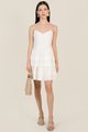 Charlie Button Linen Mini in White Online Clothes Singapore Shopping