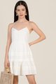 Charlie Button Linen Mini in White Online Dress Singapore