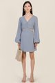 Jeannolin Ruched Cutout Dress in Blue Florentine Fashion Online Store