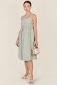 Rivulet Tie Back Tent Midi Dress in Sage Online Clothes Singapore Shopping