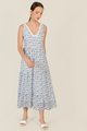 Swansea Floral Crochet Trim Maxi in Blue Online Dresses Singapore
