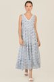 Swansea Floral Crochet Trim Maxi in Blue Online Dress Singapore
