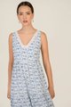 Swansea Floral Crochet Trim Maxi Dress in Blue Online Clothes Singapore Shopping