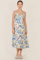 Vallea Floral Abstract Cowl Neck Midaxi Dress in Bluebell Women's Clothing Onlin