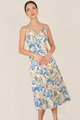 Vallea Floral Abstract Cowl Neck Midaxi Dress in Bluebell Online Clothes Singapo
