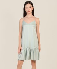 Afar Dropped Hem Dress in Green Fashion Blog Shop Singapore