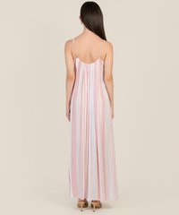Alicante Striped Slip Dress in Crepe Pink Womens Clothes Singapore