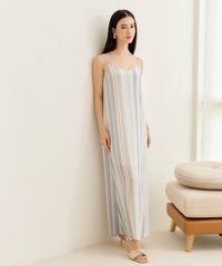 Alicante Striped Slip Dress in Powder Blue Women's Clothing Online