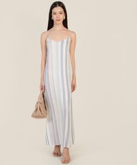 Alicante Striped Slip Dress in Powder Blue Ladies Clothes Online