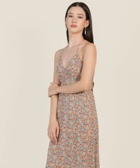 Kenza Floral Cutout Maxi Dress in Yellow Frangipani Fashion Blog Shop Singapore