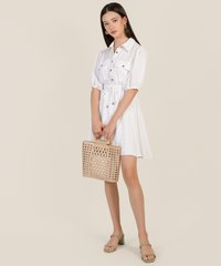 Morgan Casual Shirtdress in White Online Clothes Singapore Shopping