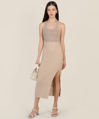 Prinsep Knit Button Down Skirt in Sand Ladies Clothes Online