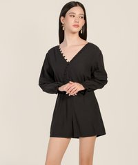 Tunisia Button Playsuit in Black Online Clothes Singapore Shopping