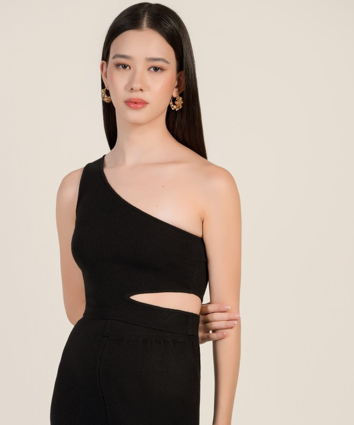 Zsa Zsa Cutout Toga - Black