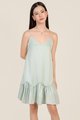 Afar Dropped Hem Dress in Green Best Online Clothing Stores Singapore