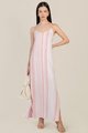 Alicante Striped Slip Dress in Crepe Pink Online Clothes Singapore Shopping